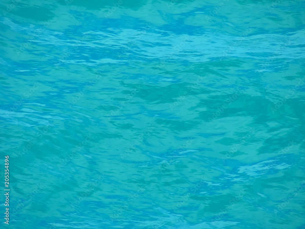turquoise water, texture; sea surface, background; rhythmic pattern of waves, close-up