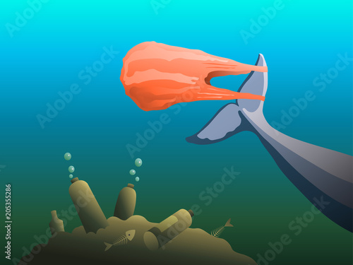 plastic pollution illustration