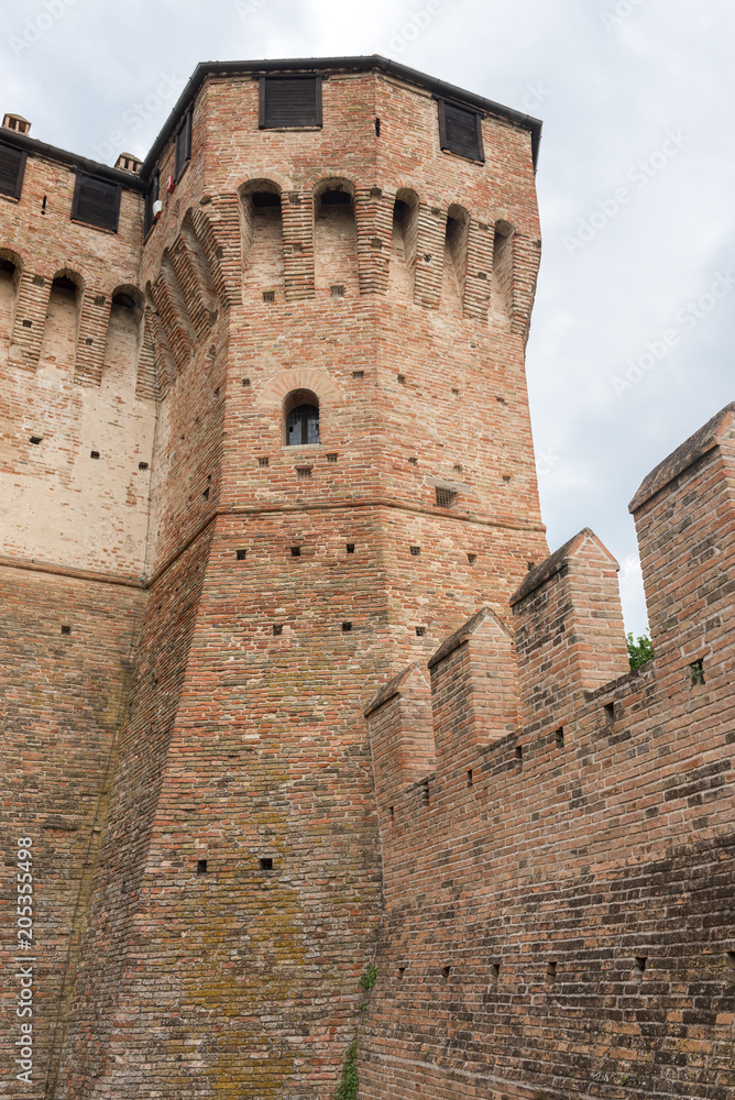 Walls of the Medieval castle of Gradara (Pesaro- Italy)
