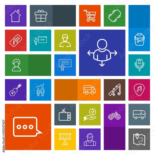 Modern, simple, colorful vector icon set with certificate, highway, building, map, internet, success, diploma, architecture, technology, human, estate, guitar, karaoke, television, house, left icons