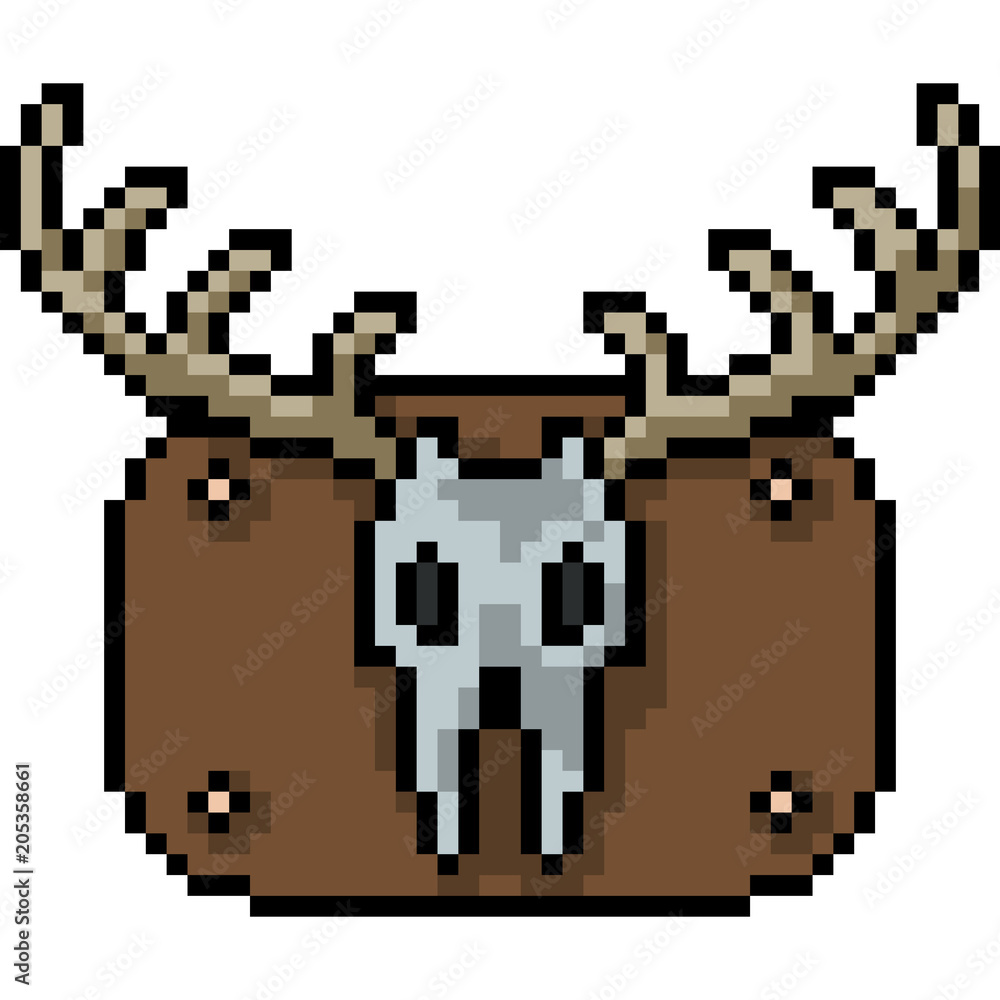 Fototapeta premium vector pixel art deer skull