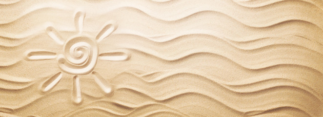 Sun on Sand on Beach Holiday Background