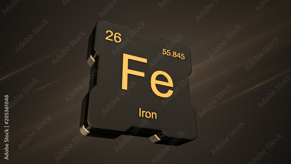 Iron Element Symbol Number 26 From The