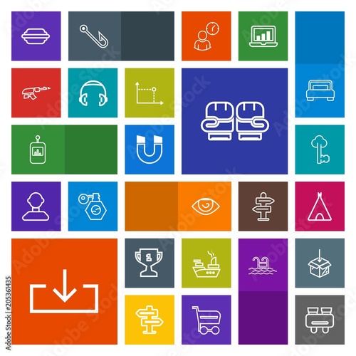 Modern, simple, colorful vector icon set with glasses, military, camp, place, boxing, spy, lettuce, remote, ship, tv, old, body, sea, glove, fight, marine, adventure, burger, bun, award, human icons