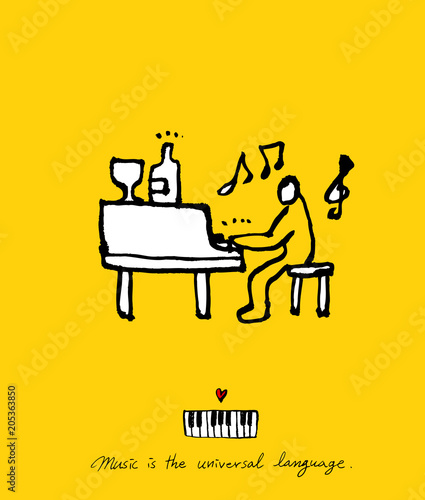 음악회 포스터 / 손으로 그린 음악 일러스트