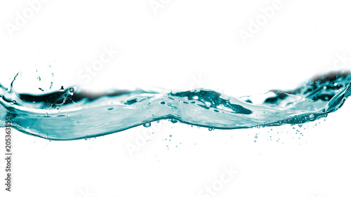 Water smooth wave in a wave isolated on white background