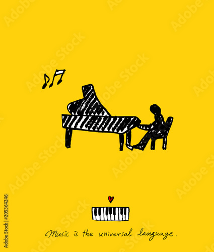 음악회 포스터 / 손으로 그린 음악 일러스트