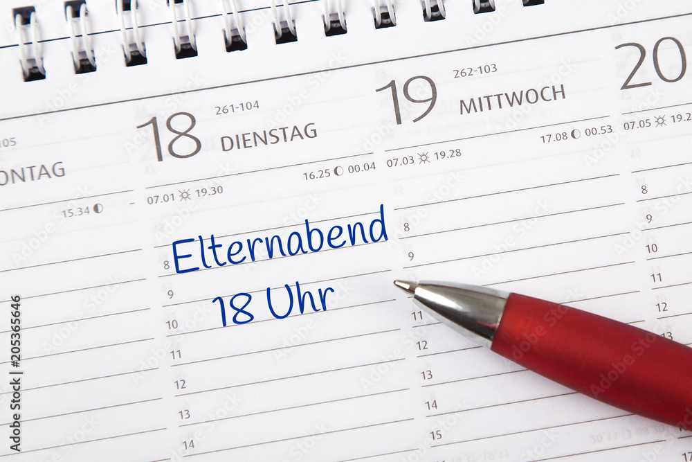 Eintrag im Kalender: Elternabend Eintrag im Kalender: Elternabend