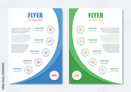 Business Modern Brochure Template. Minimalist Clean Flyer Leaflet Cover Magazine Layout Design in A4 Size with Dinamic Shape. Vector Illustration