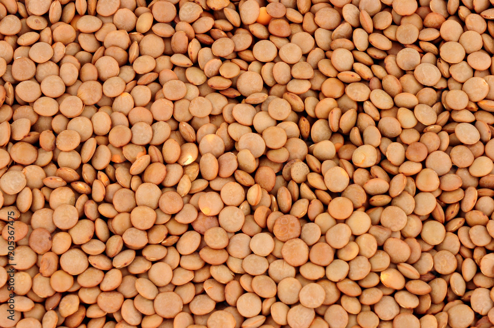 Uncooked brown lentil healthy food ingredient background Uncooked brown lentil healthy food ingredient background