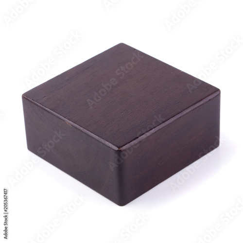 Square box made of wood isolated on white background