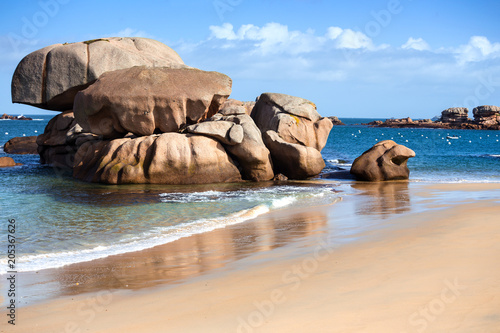 typical Brittany coast in the north of France photo