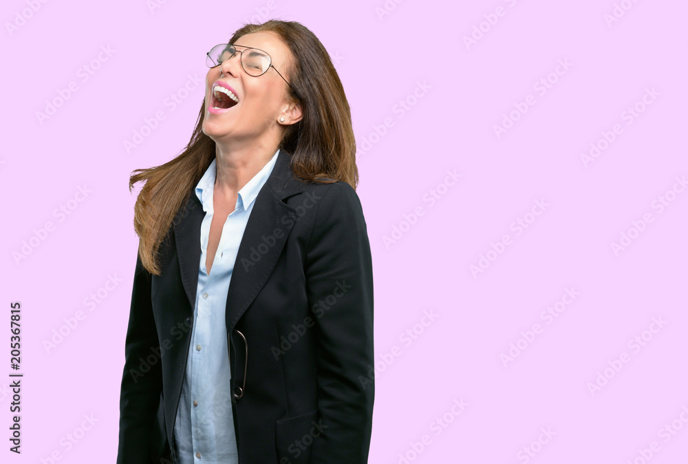 Middle age business woman stressful, terrified in panic, shouting exasperated and frustrated. Unpleasant gesture. Annoying work drives me crazy Middle age business woman stressful, terrified in panic, shouting exasperated and frustrated. Unpleasant gesture. Annoying work drives me crazy