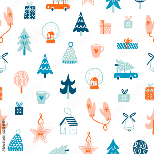 Christmas doodle pattern