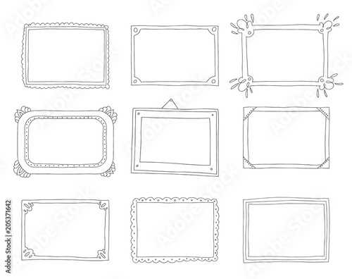 Decorative set template photo frames isolated on white background. Scrapbook concept. These photo frames you can use for kids picture or your love story. Vector illustration.