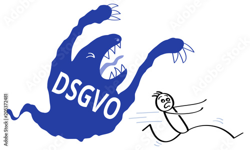 Schreckgespenst DSGVO, Datenschutzgrundverordnung, Strichmännchen, 
