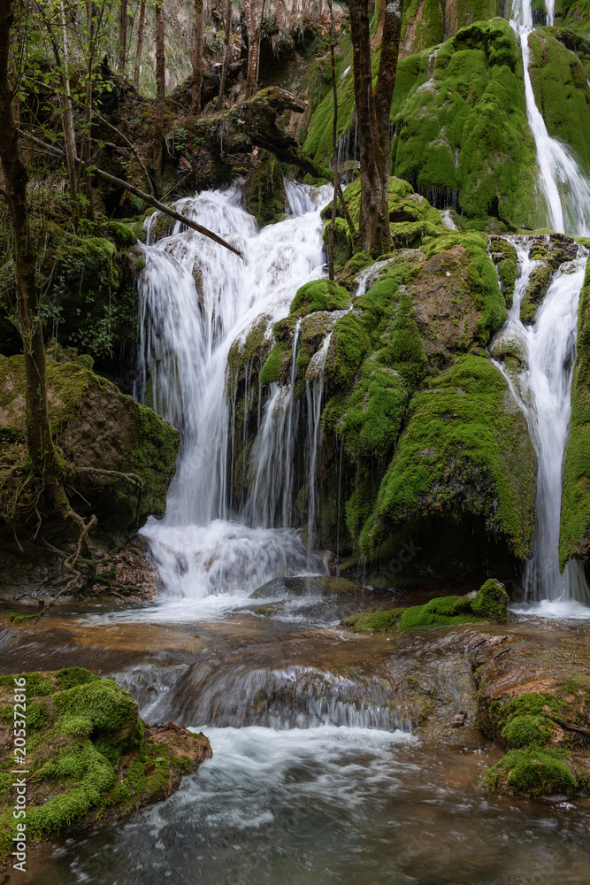 Fototapeta Toberia Waterfalls at Entzia mountain range, Alava, Spain