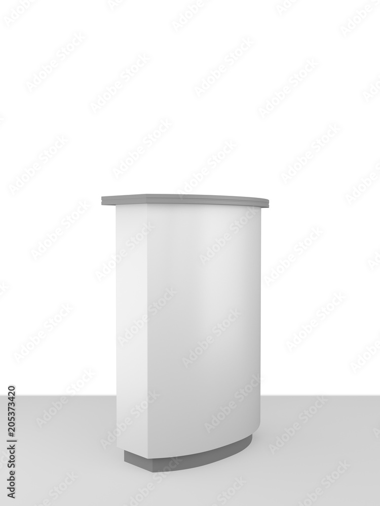 Single Tribune, Table, Counter. 3D rendering Single Tribune, Table, Counter. 3D rendering