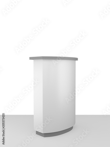 Single Tribune, Table, Counter. 3D rendering © suchywilk