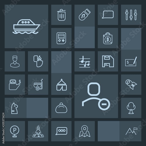 Modern, simple, dark vector icon set with web, pin, boat, war, location, adventure, price, tree, yacht, strategy, game, landscape, travel, user, account, horse, bomb, camp, fashion, mask, road icons