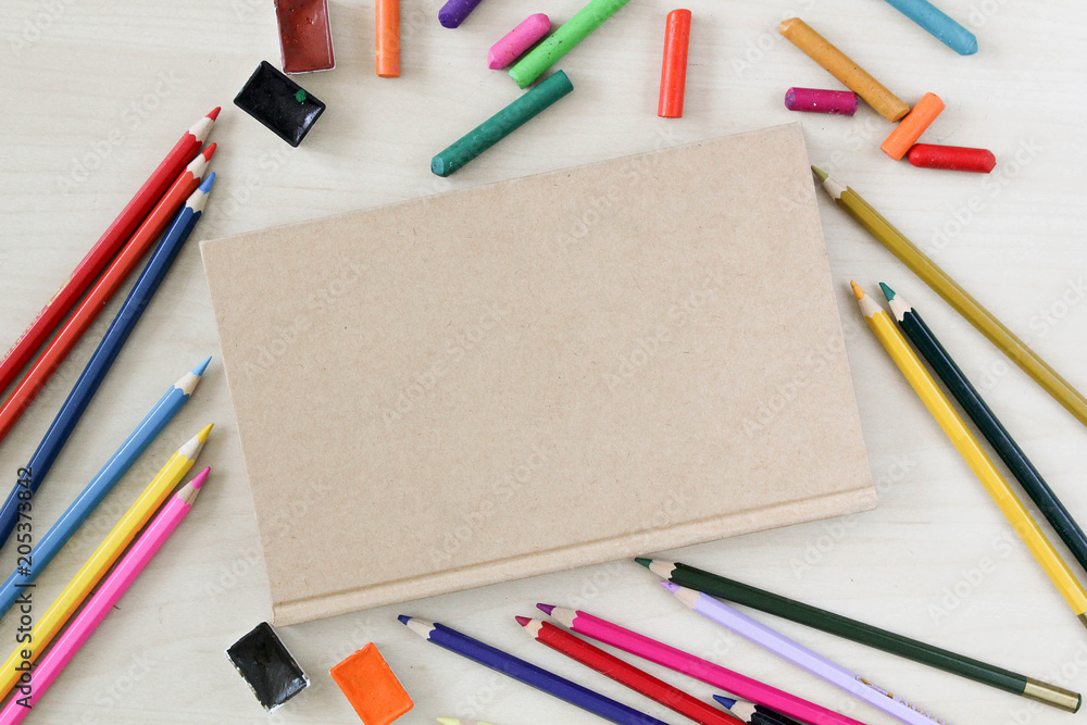 Notebook on a table Notebook on a table