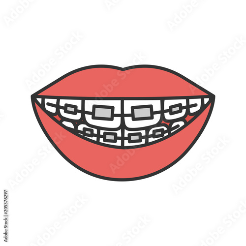 Dental braces color icon