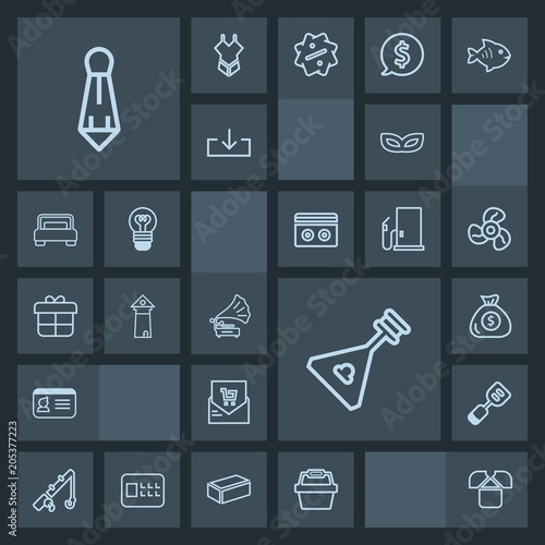 Modern, simple, dark vector icon set with tie, utensil, identity, receipt, business, list, sport, tool, folk, male, musical, mask, fish, retro, tshirt, financial, white, masquerade, shirt, name icons