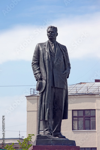 Monument to Maxim Gorky at Tverskaya Zastava Square in Moscow