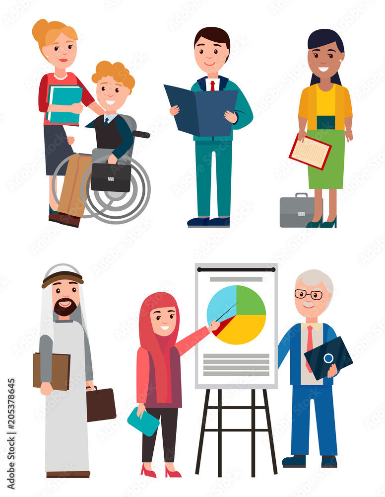People and Business Work, Vector Illustration People and Business Work, Vector Illustration