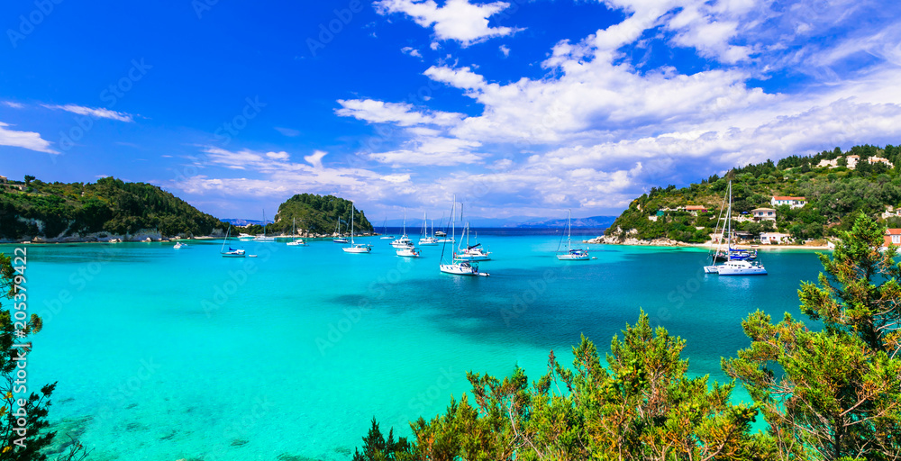 Gorgeopus Ionian islands of Greece - Paxos with turquoise waters and picturesque bay