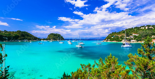 Gorgeopus Ionian islands of Greece - Paxos with turquoise waters and picturesque bay