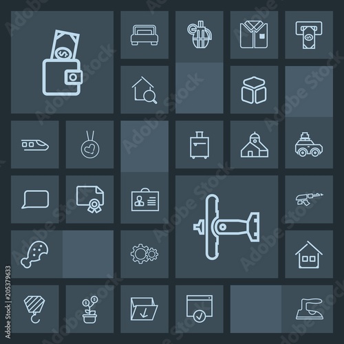 Modern, simple, dark vector icon set with building, army, profile, gun, food, architecture, house, certificate, ironing, talk, war, purse, business, construction, housework, weapon, diploma icons