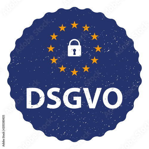 DSGVO Datenschutz Grundverordnung Europa Plakette - Vektor 