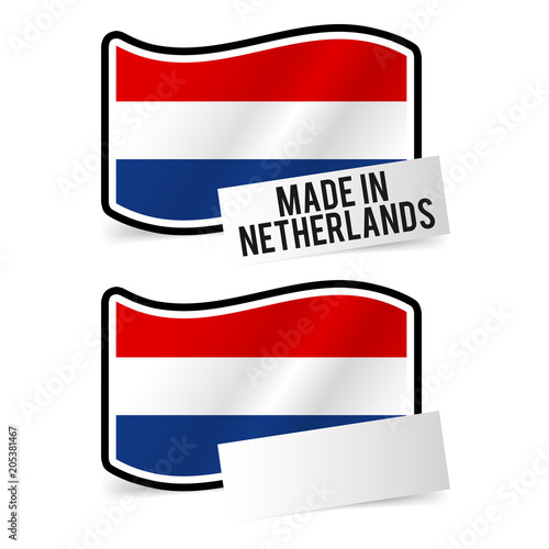 Free Download Made in Netherlands Flag and white empty Paper. Esp10 Vector. - GFXLoad