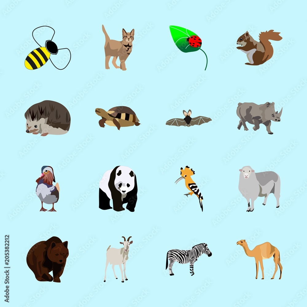 animals icons set