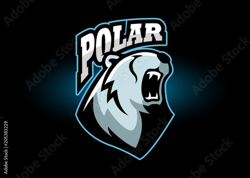 Angry Polar Bear Mascot Logo