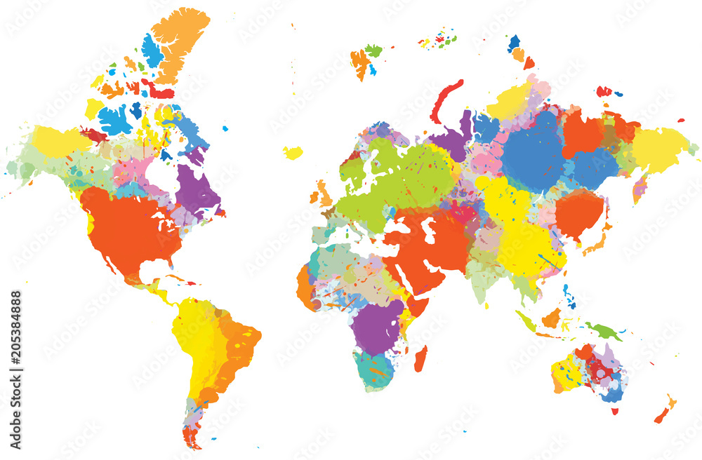 Fototapeta premium Colorful World Map