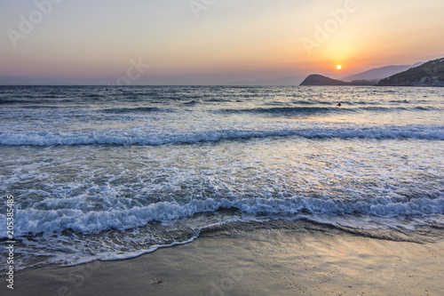 colorful sunset on mediterranian sea