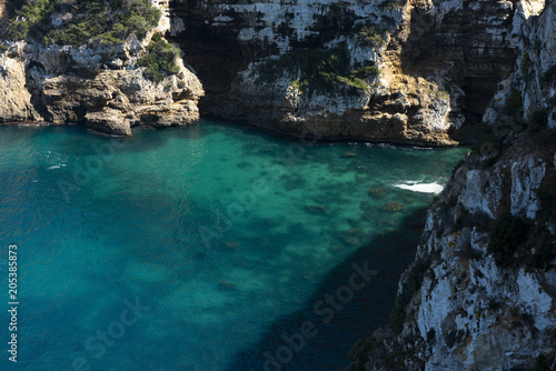 The coastal cliffs of Cap Negre, the perfect balcony towards the Portixol beach and cap Prim, Javea, Alicante province, Costa Blanca,Spain