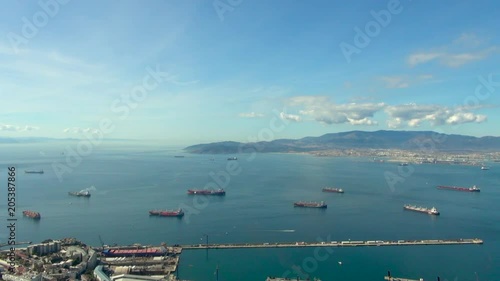 Panning Across Port and City of Gibraltar