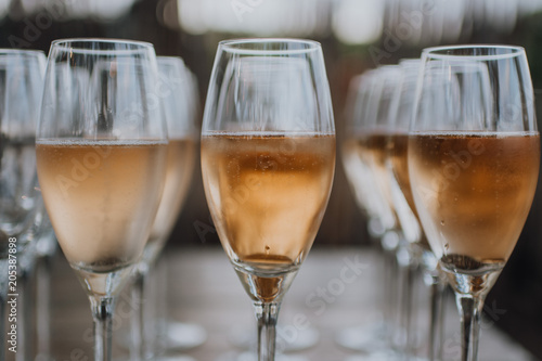 Champagne Bubbly in Glasses at event