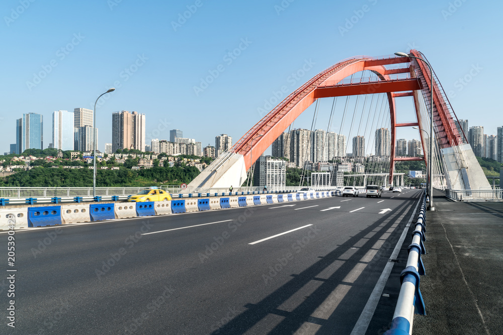 Fototapeta premium Modern urban buildings and highways in the business center