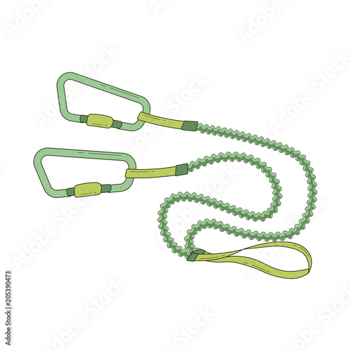 Carabiners with lanyard.