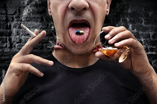 Tableau sur toile drugs and alcohol abuse