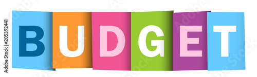 BUDGET colourful letters icon