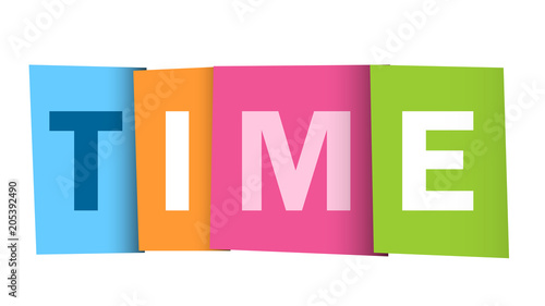 TIME colourful letters icon