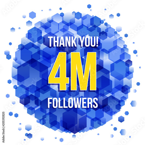 Thank you design template for social network and follower. 4M Followers.