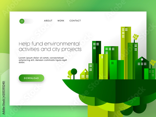 Green city eco friendly web landing page design
