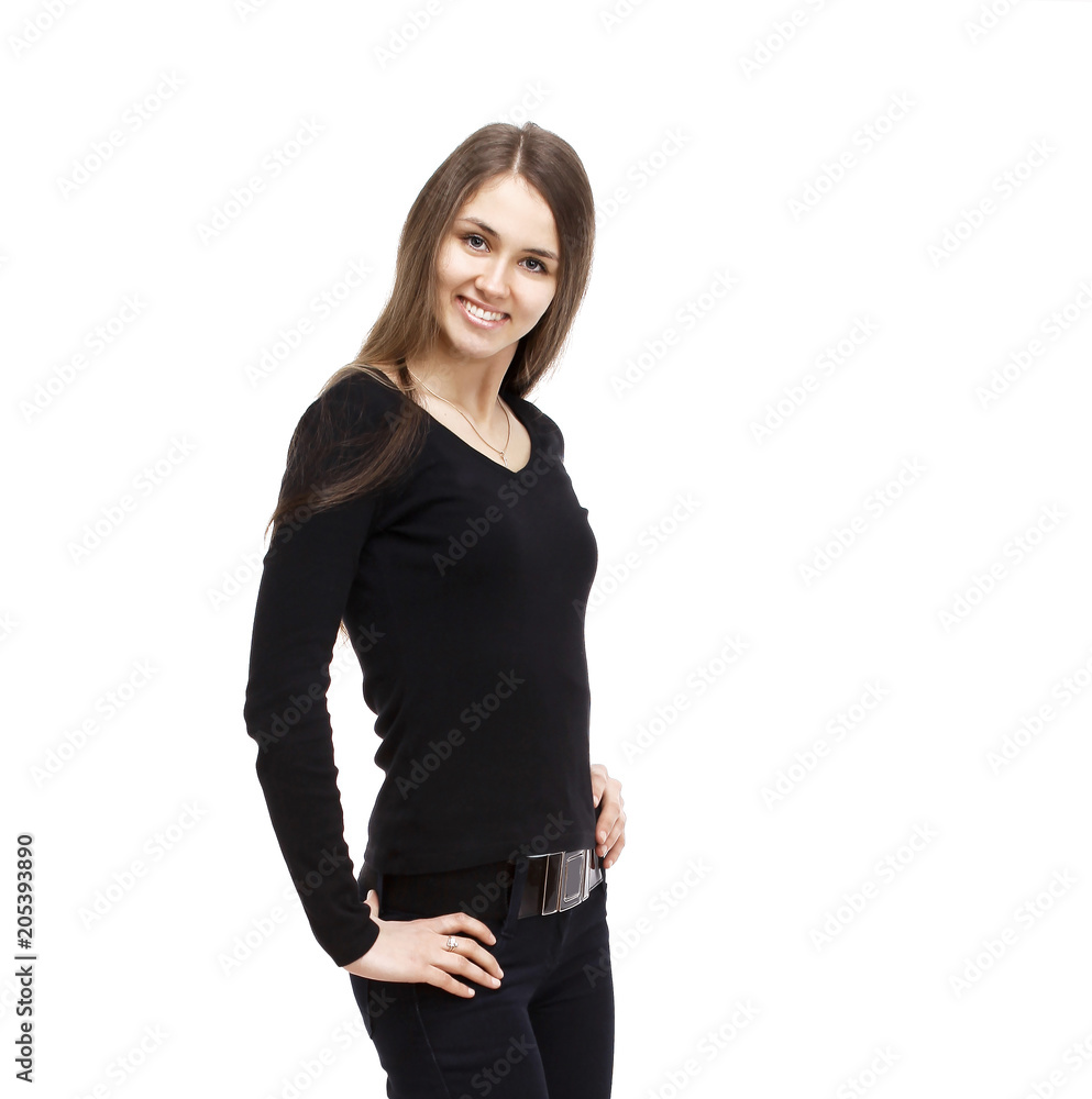Smiling business woman. Isolated over white background Smiling business woman. Isolated over white background