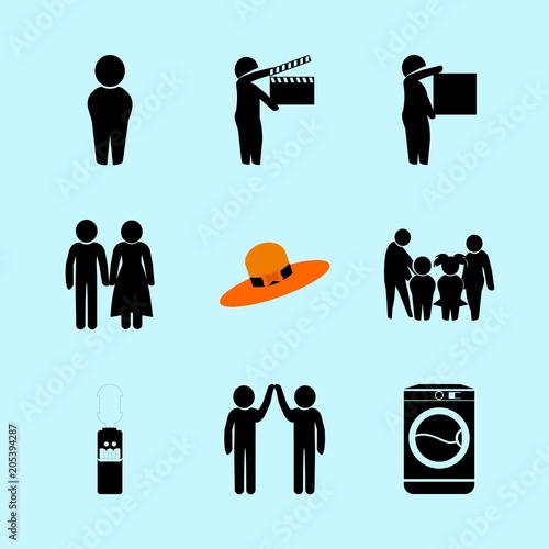 icons about Human with streaming, emotion, stage, hand and dispencer